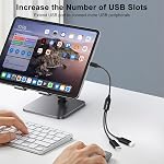USB C Male to 2 USB Female Splitter Cable Adapter, Dual USB-A Port Hub for Data Transfer/Charging, Extra Extender Data Split Power Cord Extension for Car/Laptop/Mac/PC (Black)