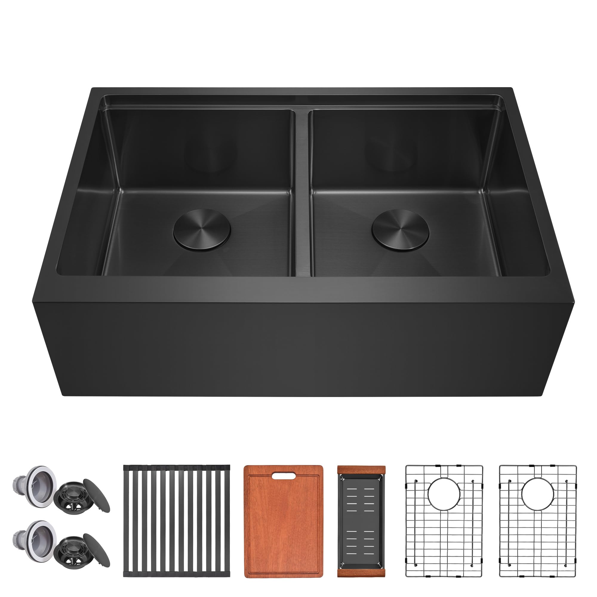 Photo 1 of MILOSEN 30" Black Farmhouse Kitchen Sink