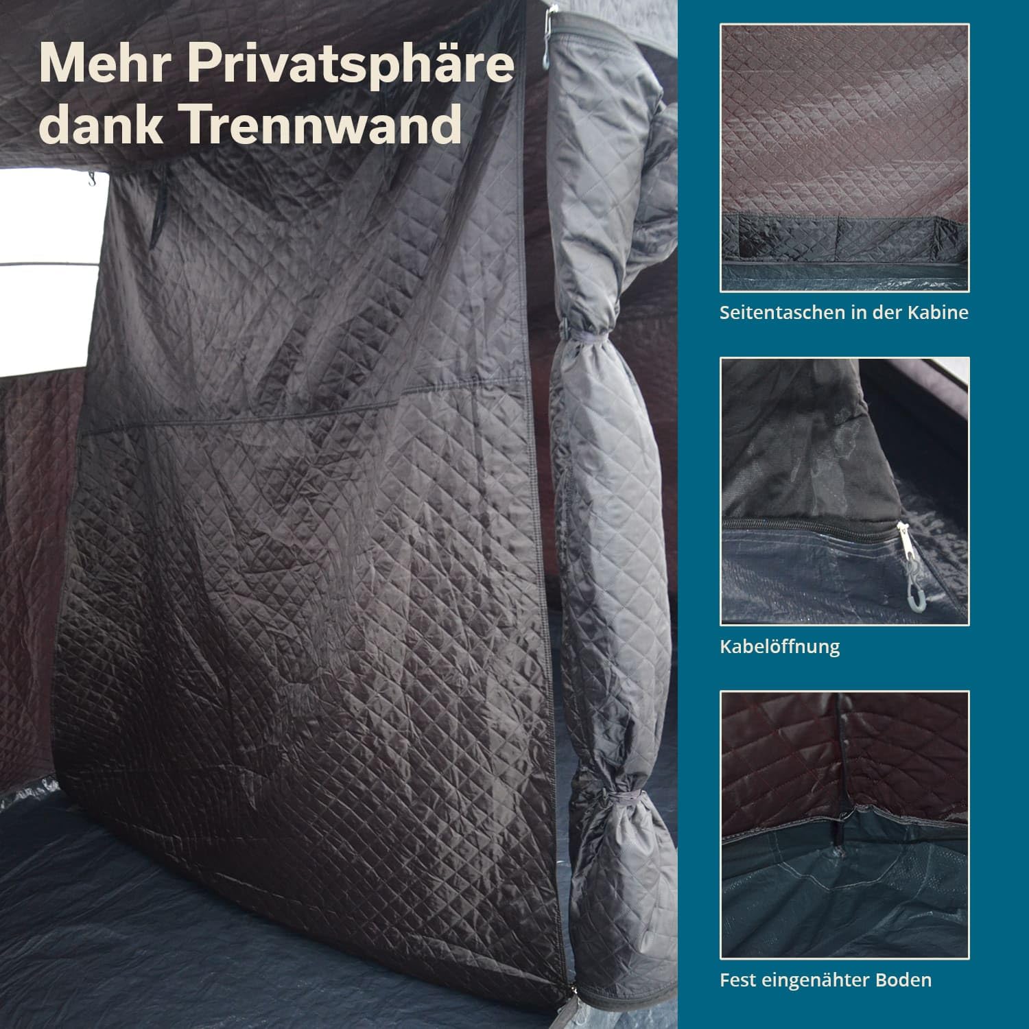 Skandika Winter-Schlafkabine für Gotland 6 | Warme Schlafkabine für 6 Personen, mit Thermo-Füllung, 3-lagig, atmungsaktiv, wasserdicht, 2 m Stehhöhe | Winter, Camping, 4 Jahreszeiten, Zelt, Outdoor