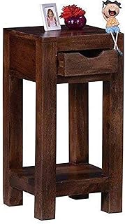 UNITEK FURNITURE Sheesham Wood Bedside Table Solid Wooden Drawer & Shelf Storage Bed Side End Tables Night Stand Furniture... Price In India