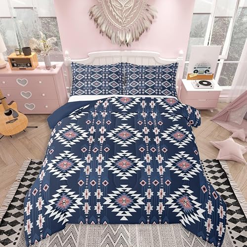 jejeloiu Boho Kids Comforter Set Queen Size Bedding Set for Boys Girls