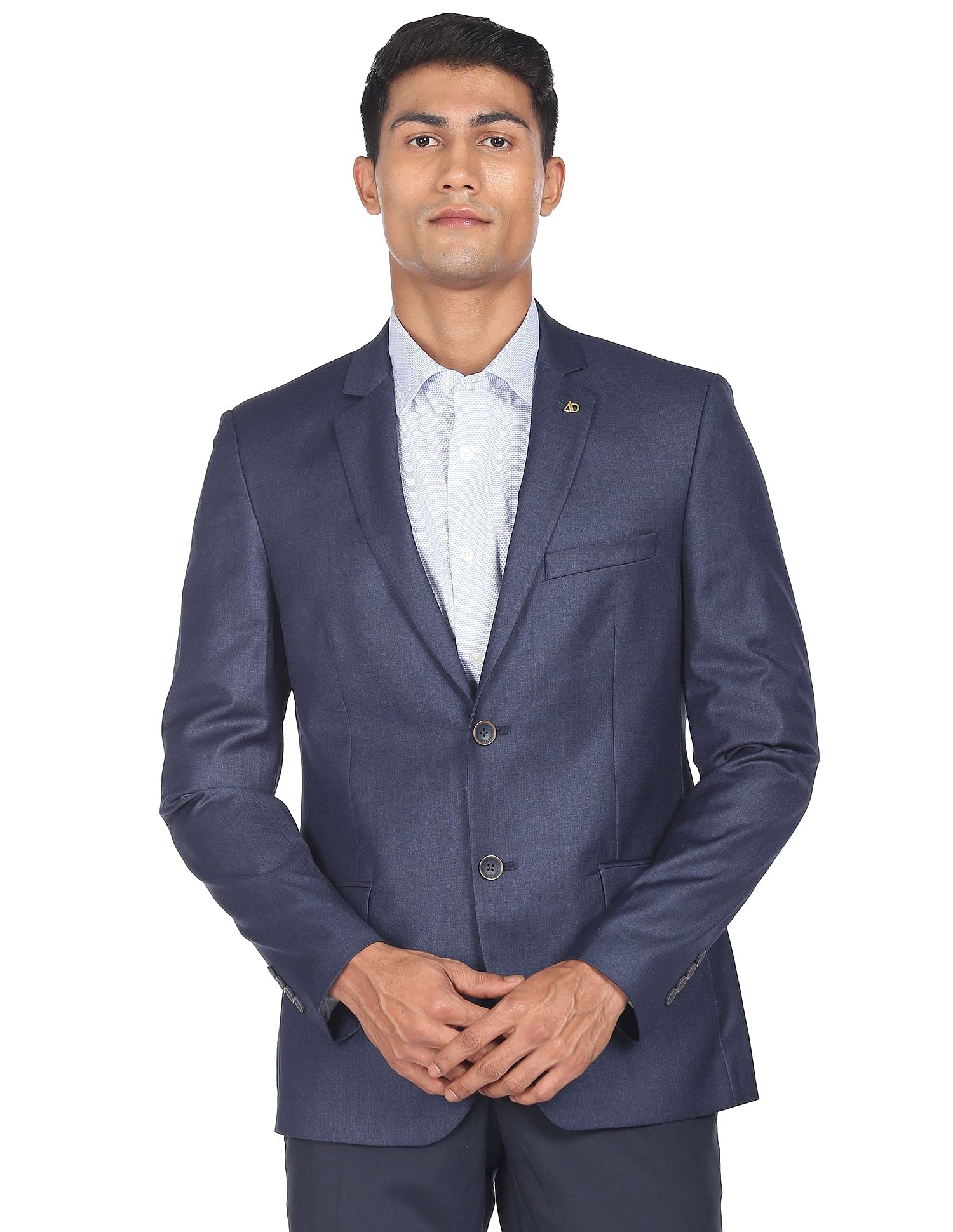 arvind Men Navy Regular Fit Solid Twill Blazer-picture-25