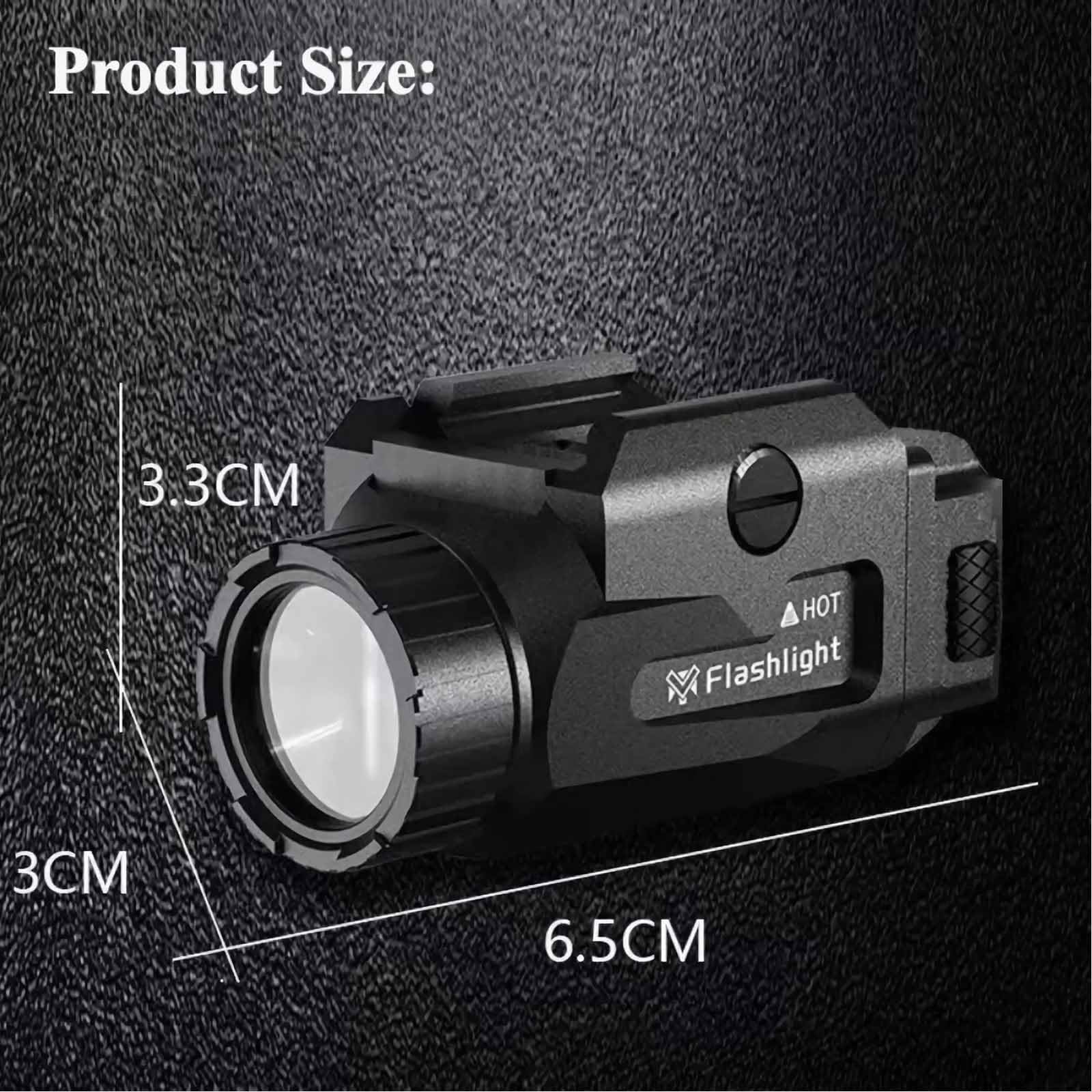 Lampe torche tactique universelle en métal 800 lumens, stroboscope LED monté sur rail avec support à rainure en T, compatible avec Picatinny(Brown)