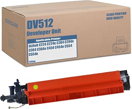 Compatible High Yield Developer Unit Replacement for Konica Minolta DV512, for Bizhub C224 C224e C284 C284e C364 C364e C454 C454e C554 C554e Printer Yellow