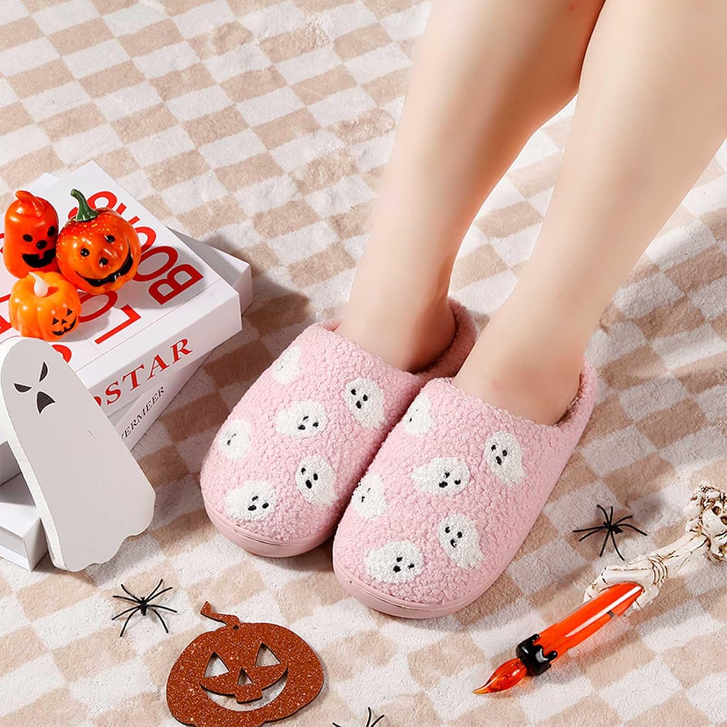 Womens Mens Slippers Retro Memory Foam Cute Cartoon Plush Fluffy Warm Fur Lined slippers Indoor House Home Winter Shoes - Image 2