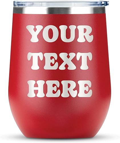 Miniatura 8 de Vaso de vino personalizado con texto grabado personalizado, vaso aislado de acero inoxidable de 12 onzas con tapa, regalo para ella, cumpleaños,