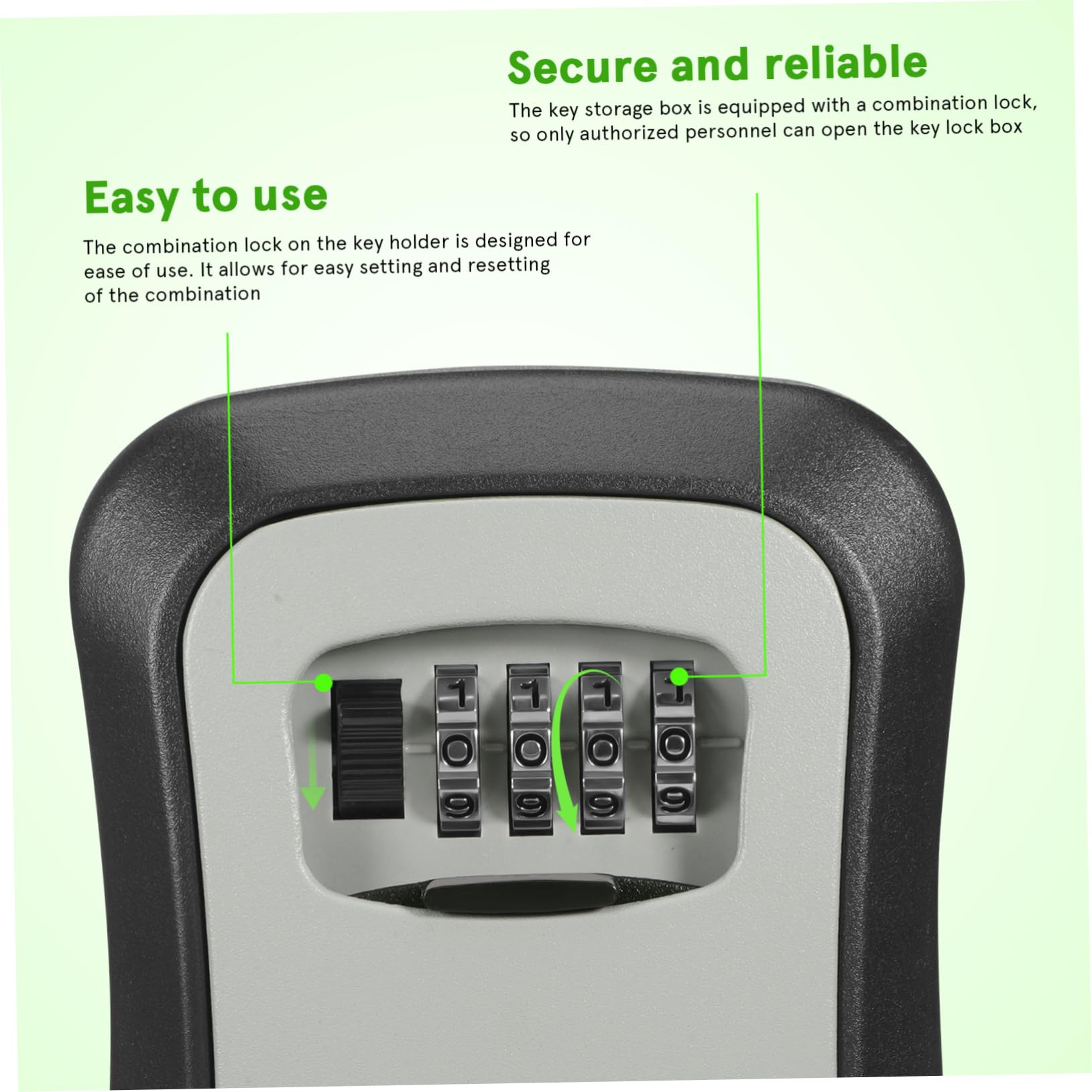 Housoutil 2sets Portachiavi da Parete con Combinazione Cassetta di Sicurezza per Chiavi Organizer Portachiavi Resistente alle Intemperie Nascondi Chiavi con Chiave di Casa Scatola di Sicurez