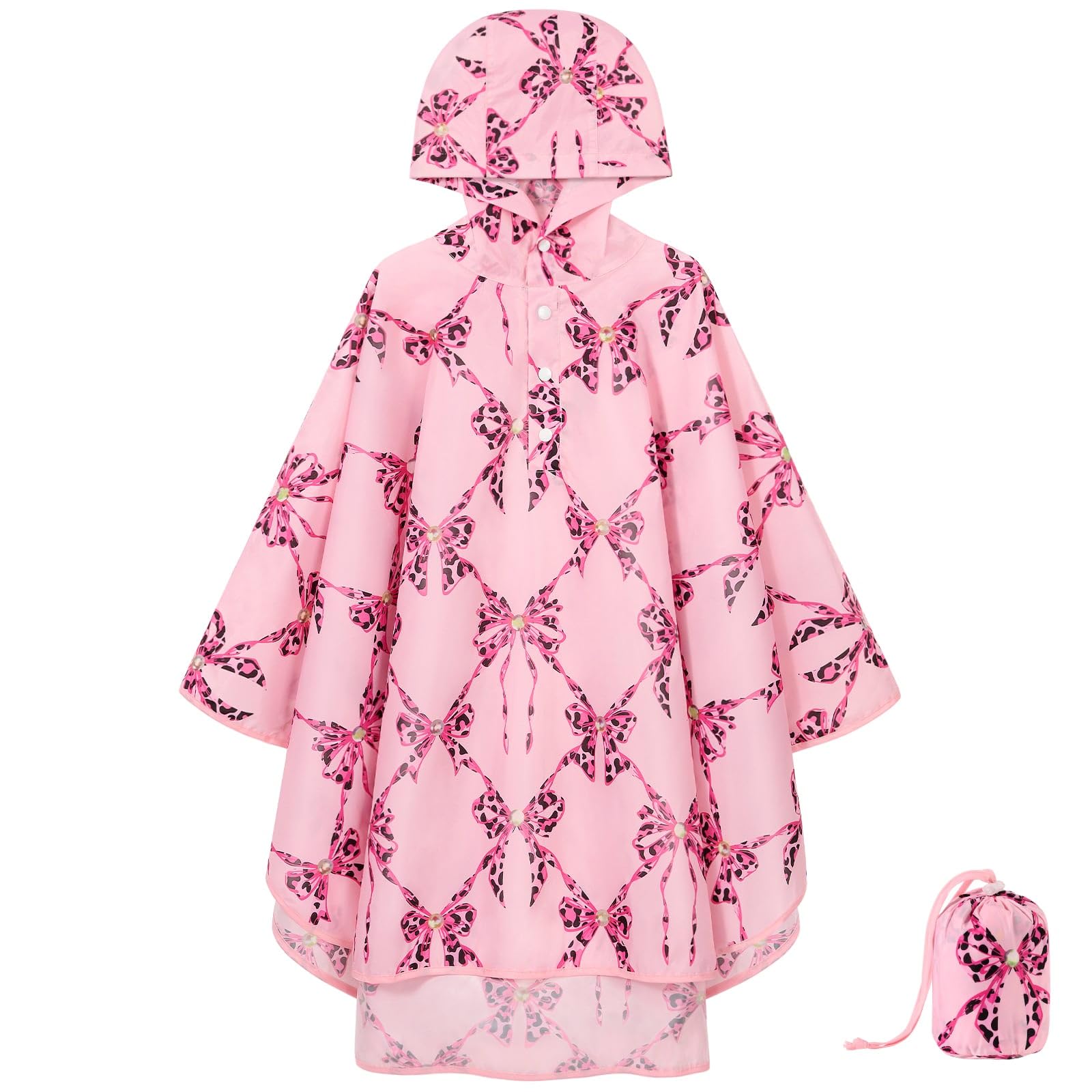 WAWSAM Regenponcho Kinder Wasserdicht – Regencape Kinder Leicht mit Kapuze, Regenmantel Kinder für Jungen & Mädchen, Regenschutz Kinder Schulranzen geeignet