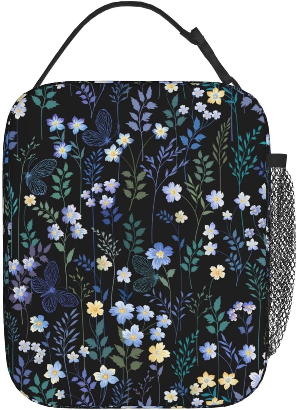Flowers Insulated Lunch Bag, Reusable Lunch Box Tote Bag For Office Work Picnic Travel Women/Men - Image 2