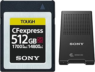 Sony 512GB Tough CEB-G Series CFexpress Type B Memory Card with Sony MRWG1T Card Reader Bundle (2 Items)