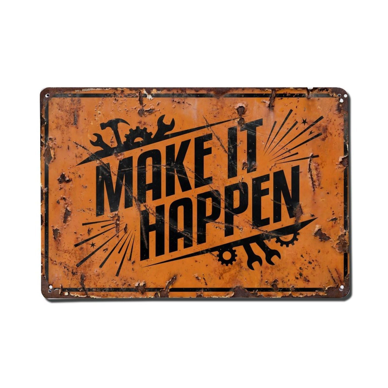 Execute Workshop Retro Motivational Slogans Metal Tin Sign Plaque Wall Decor for Cafe, Club Bar, Office, Home Garden Metal Poster 8x12Inch