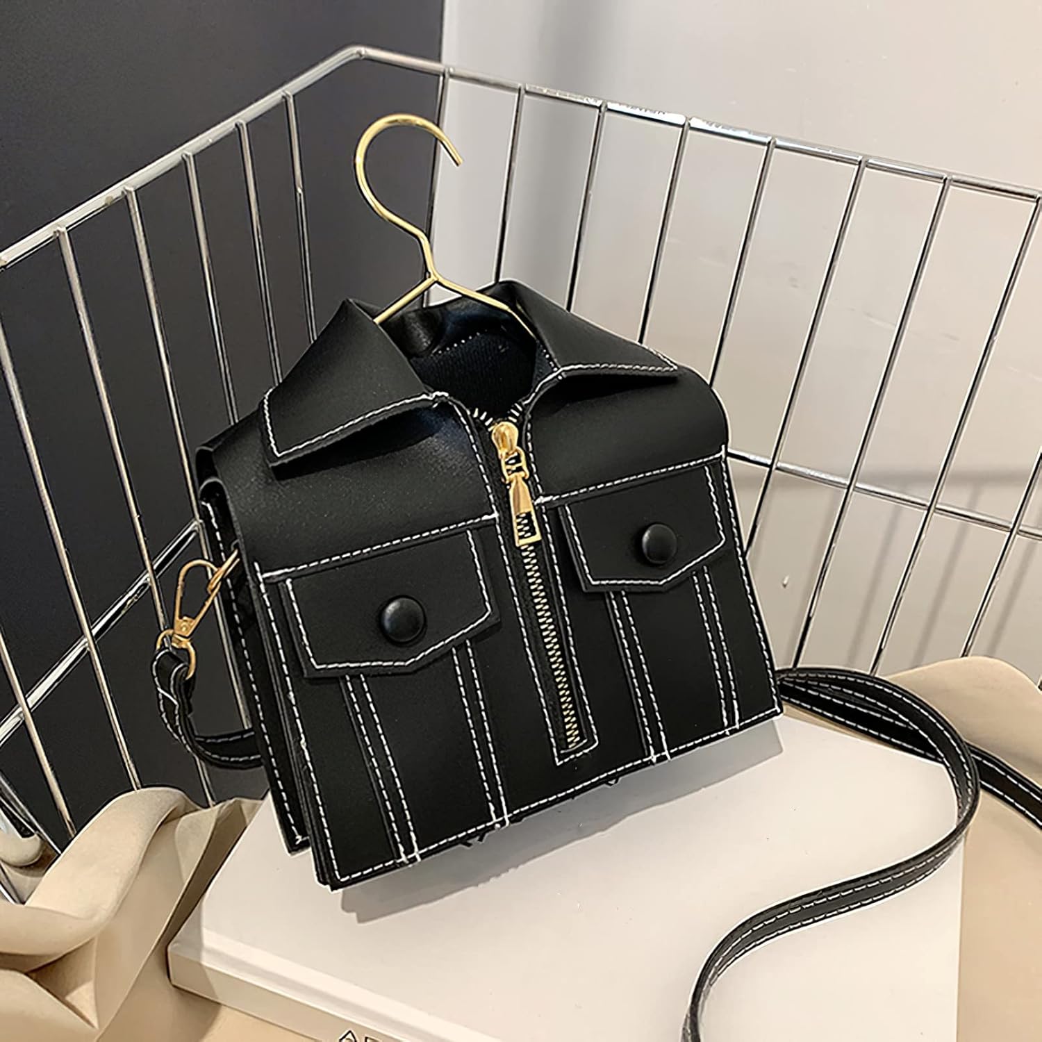 Women's Shirt-Shaped Purse Novelty Shoulder Bag Unique Clutch Handbag Funny Leather Crossbody Tote Satchel - Image 3