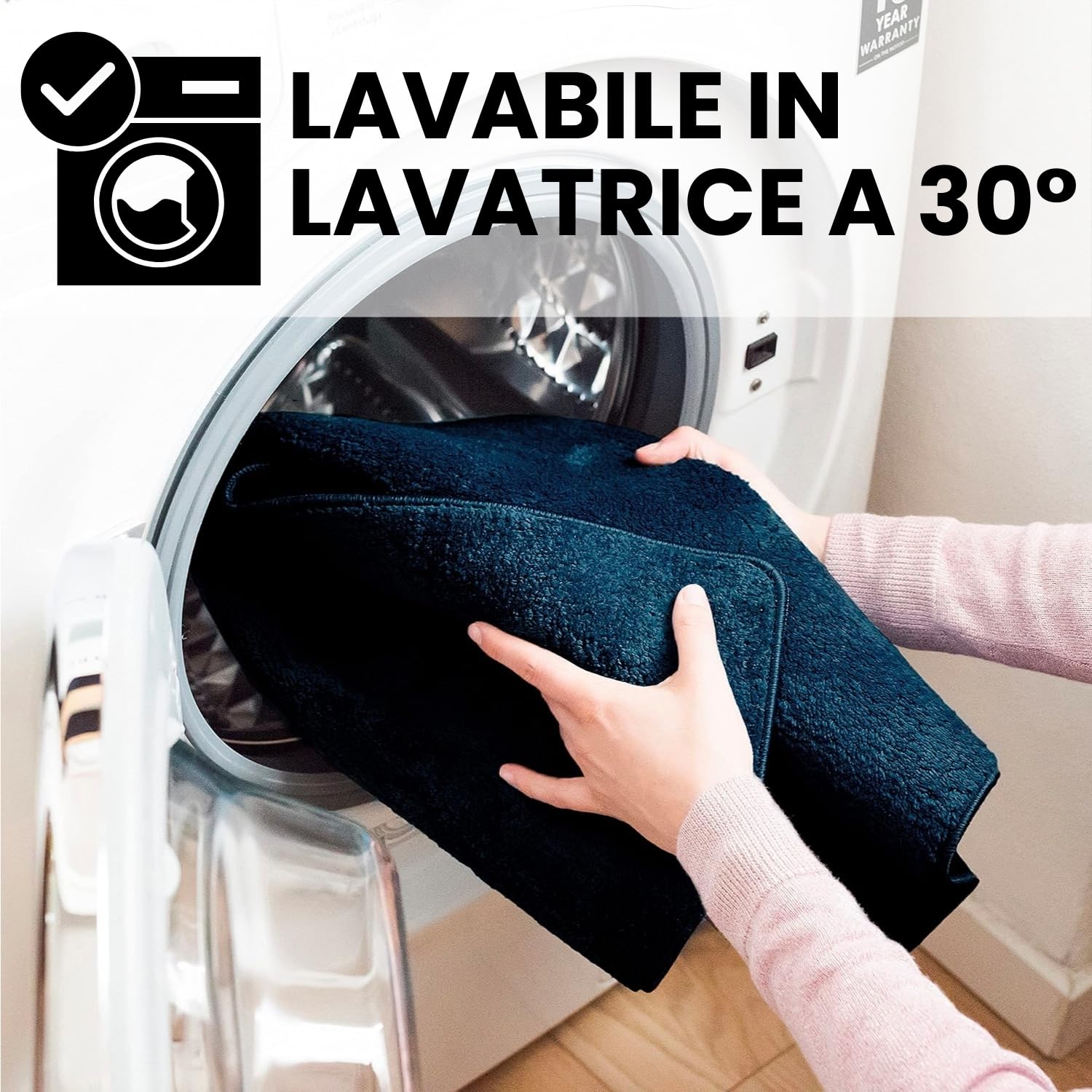 parpyon Tappeto Bagno Antiscivolo Linosa I asciugapasso Ingresso Tappeto Magico in Microfibra I Lavabile in Lavatrice Tappetino Bagno Doccia I tappeti Moderni (55X100, Blu)