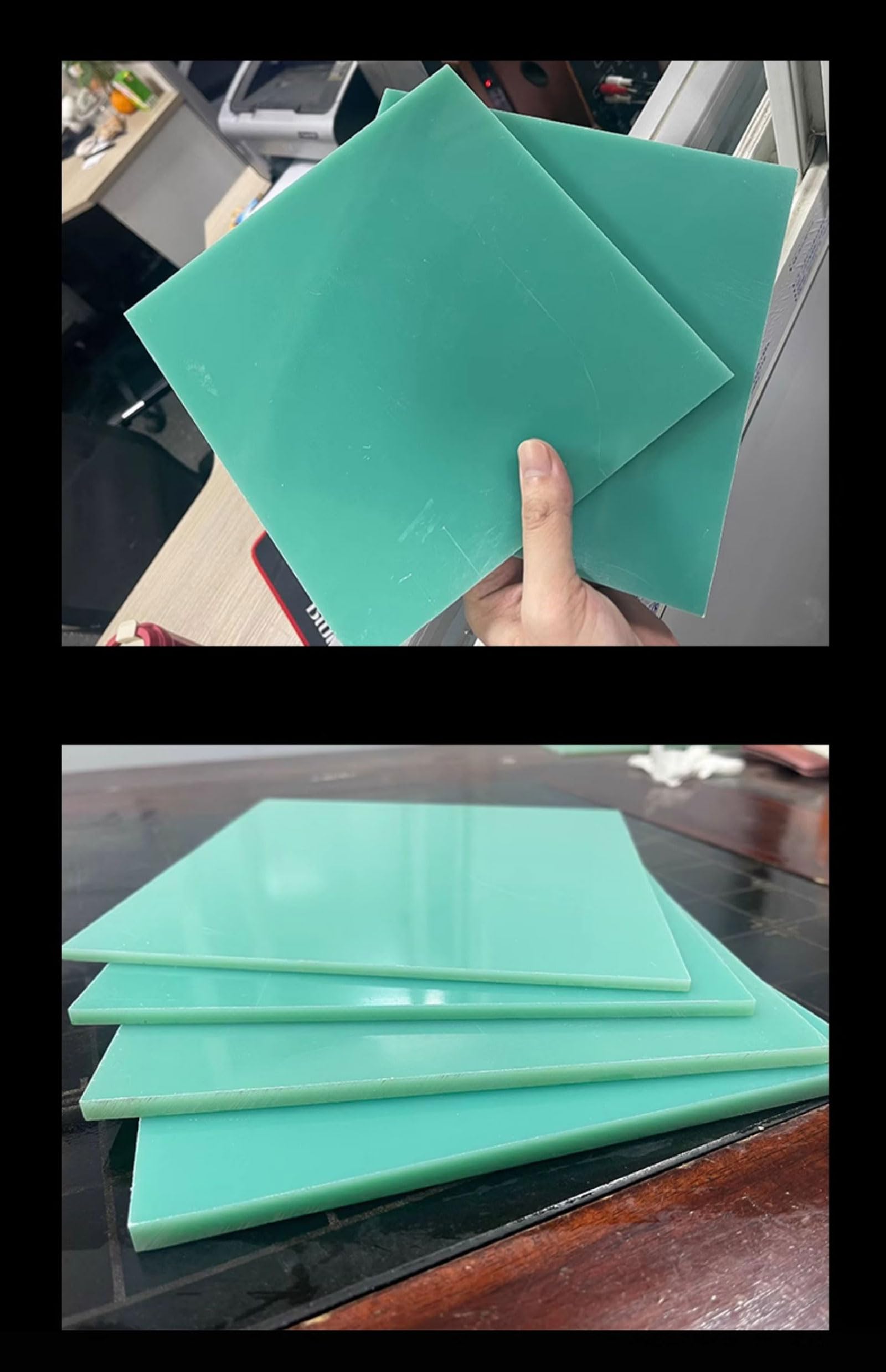 ApuaVireo&Co FR4 Panneaux de Fibre de Verre, 100×100mm Plaques de Résine époxy, Panneau d'isolation de Fibre pour Isolation Électrique Bricolage PCB Prototypage et Réparation Panneau G10(100 * 100