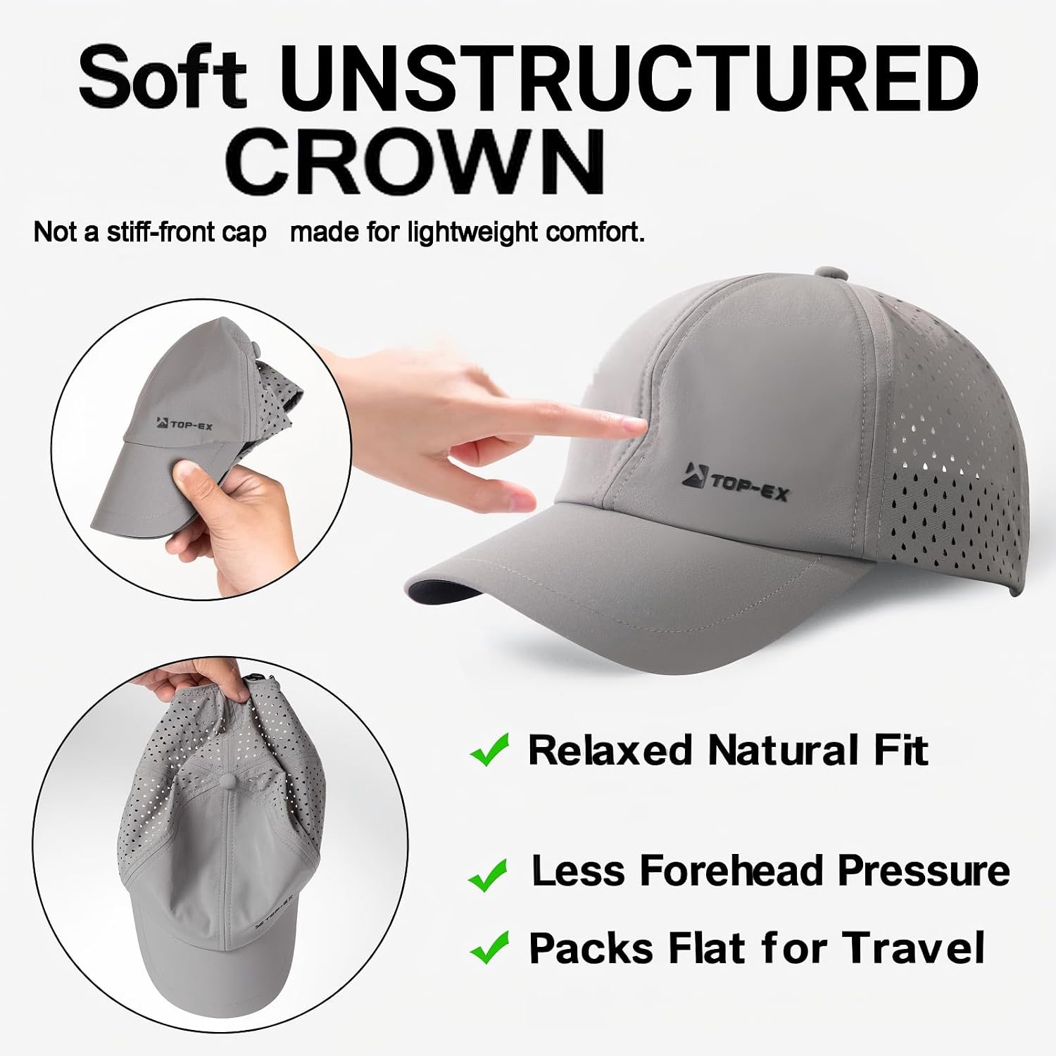 TOP-EX UVCoolix Cooling Mesh Running Cap for Men, UPF 50+ image 5