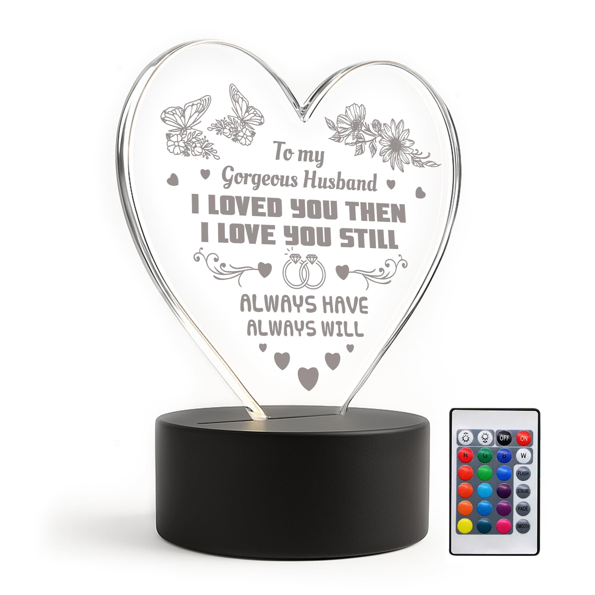 RED OCEAN Loved You Then My Gorgeous Husband Anniversary Birthday Valentines Day Gift for Him Cute Romantic Love Gift
