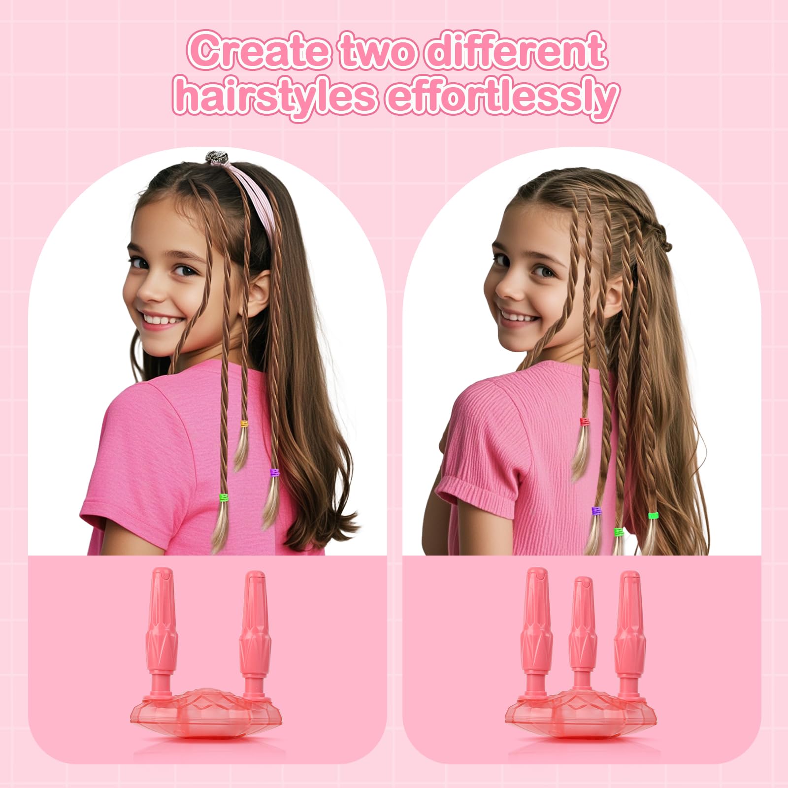 Juguetes de peluquería para niñas, máquina automática de trenzado de cabello y trenzadora de cuerda con accesorios, herramienta de peinado de cabello para niños de 3, 4, 5 a 12 años