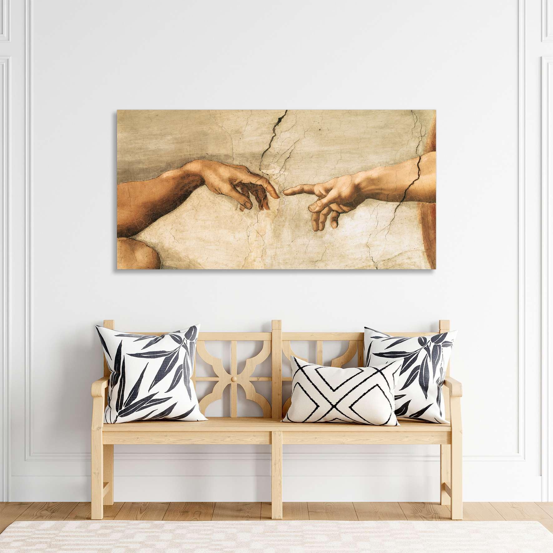 Generico Michelangelo Buonarroti – La creazione di Adamo (dettaglio) – quadro stampa su tela con telaio in legno - 120x60 cm