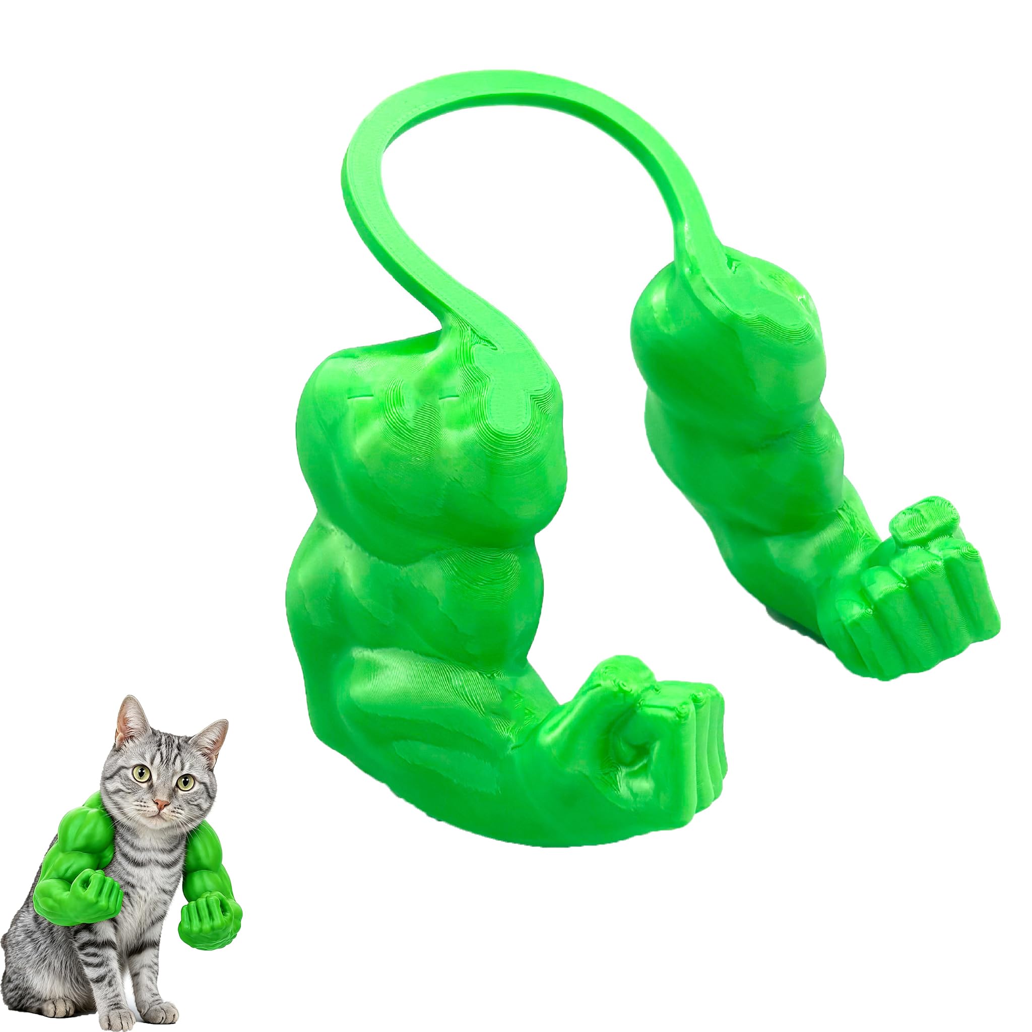 BRTNUP Cat Muscle Arms Costume, Green 3D Printed Muscle Arms for Cats