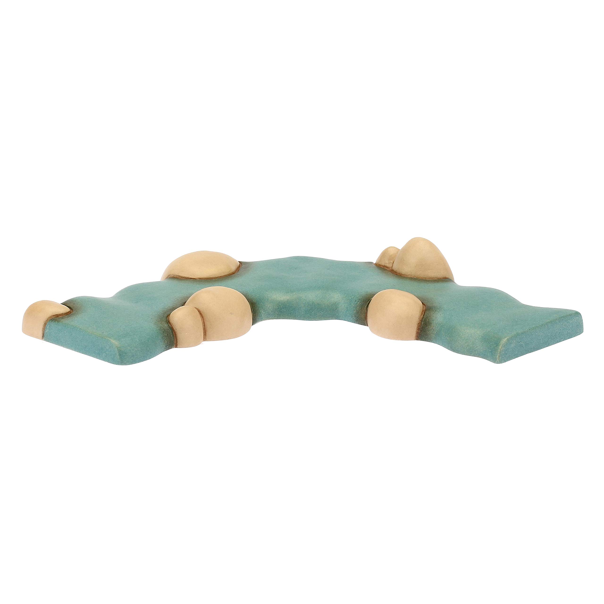 THUN - Set con 1 Pezzo di Fiume Dritto e 1 Curvo - Presepe Classico - Ceramica - 13x5,6 x2 cm h e 15x5,6 x2 cm h