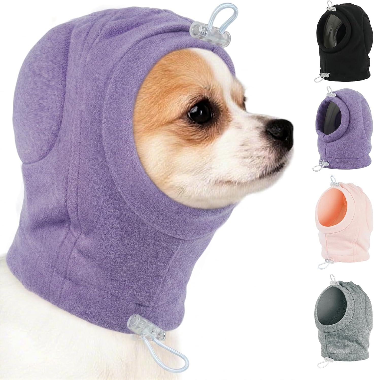 MIGOHI Soft Dog Calming Hoodie with Padding- Dog Ear Muffs Noise Protection with Adjustable Head & Neck, Quiet Ears for Dogs, Anxiety Relief for Noise, Separation,Puppy,S,Pink