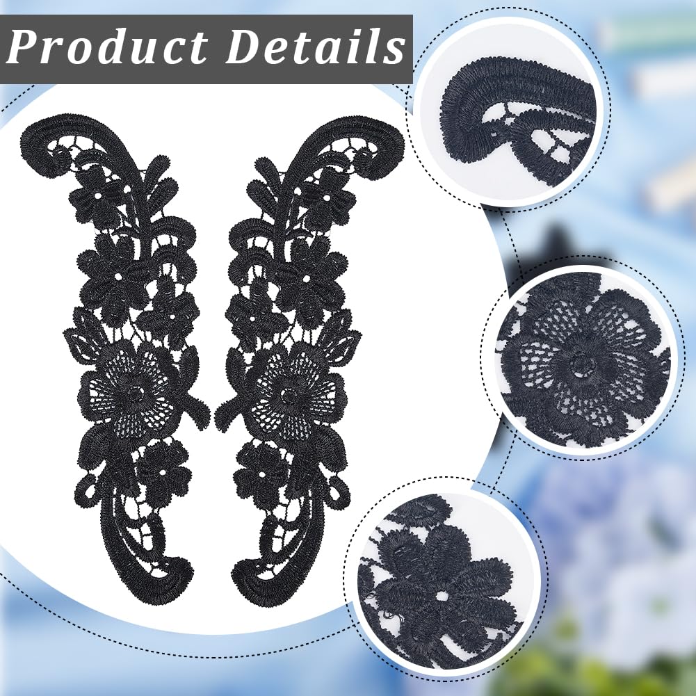 GORGECRAFT 4 Pieza De Parches De Encaje Bordado Para Escote Apliques Para Cuello Parche Para Coser En Flores Blancas Poliéster Encaje Soluble En Agua Para Vestido De Novia Disfraces Accesorios De Ropa