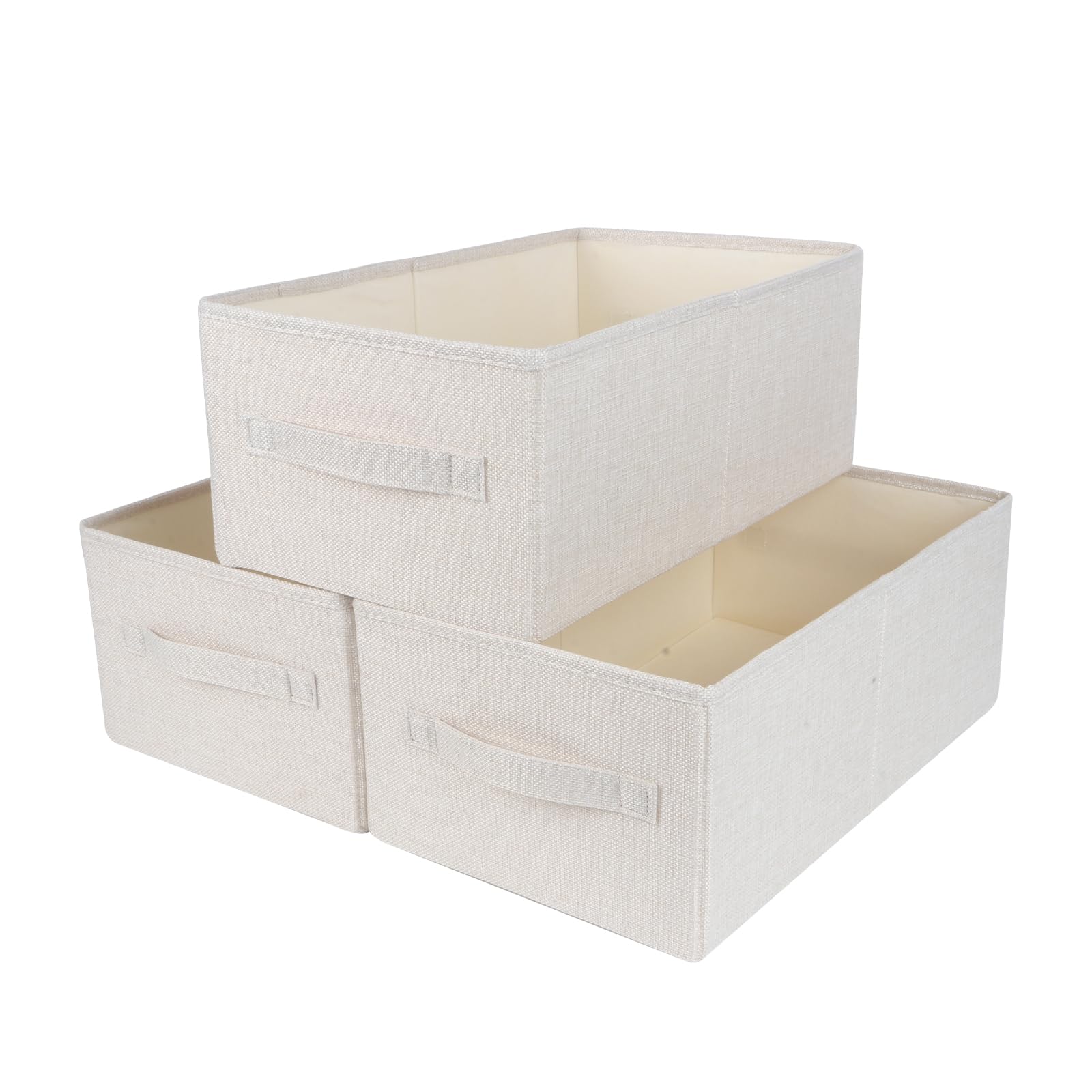 Drawer Organisers 3 PCS Fabric Storage Boxes Wardrobe Organizer Foldable Drawer Dividers Box Bins with Handles for Clothes Closet Shelves Organiser Bras Socks Underwear Ties Scarve Toys Handkerchiefs
