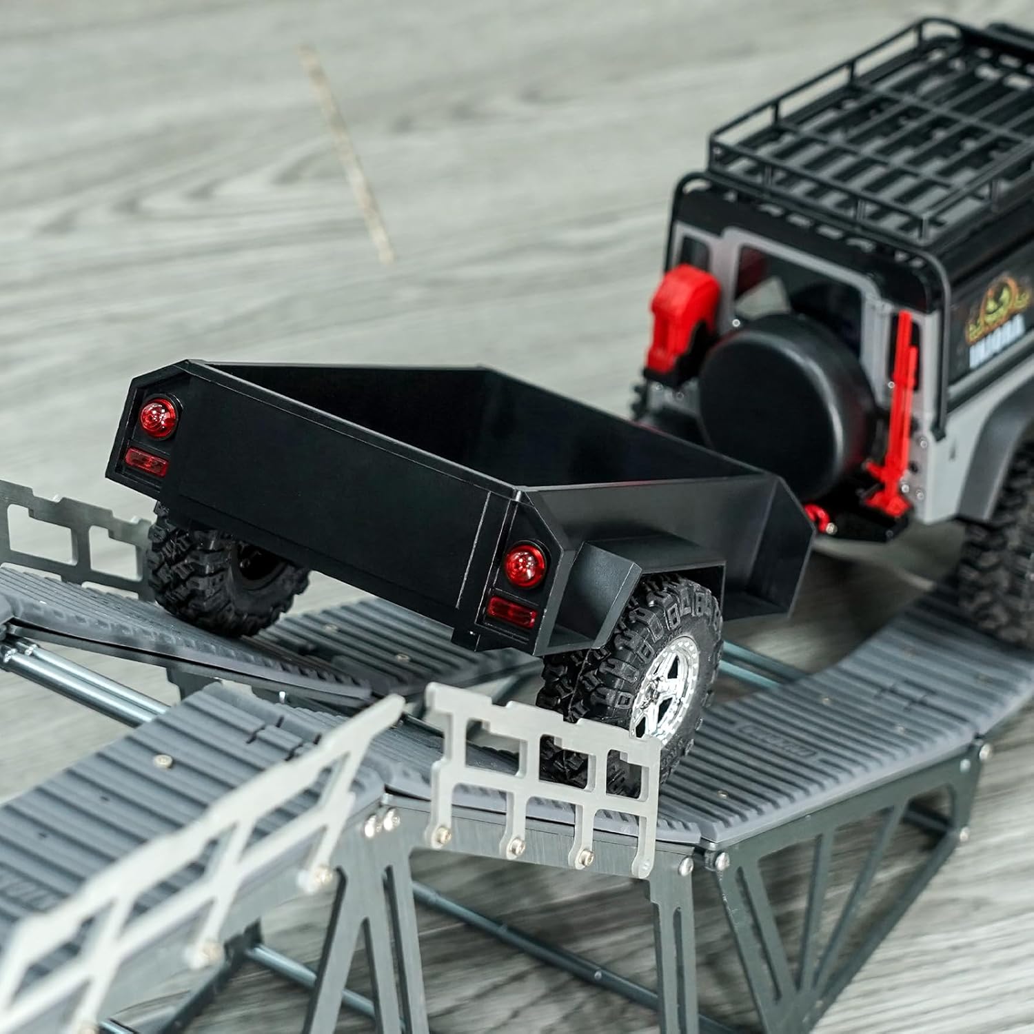 INJORA Utility Trailer with Hitch for TRX4M 1/18 RC Crawler Upgrade