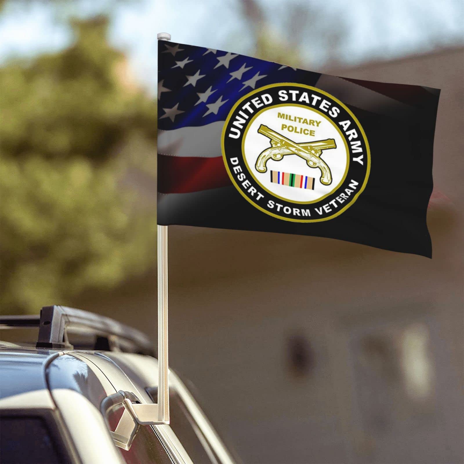 United States Army Veteran Military Police Veteran 100% Polyester Fabric With Printing For Indoor Outdoor Decoration