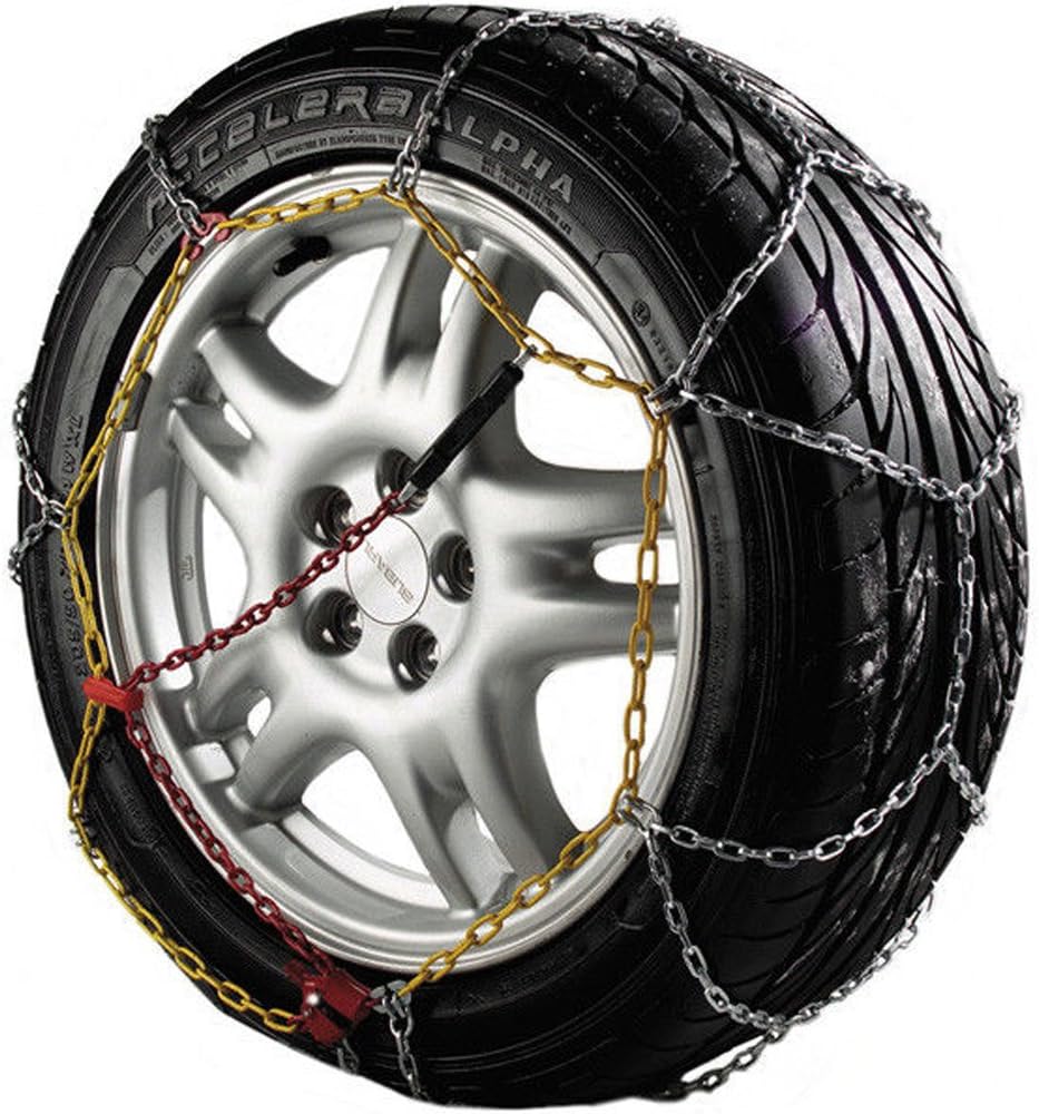 Auto Tecnik Snow Chains 2 Corrosion Resistant Car Tyre KNS Anti Skid Easy to Fit Winter Grip 20Mn2 Steel, To Fit Car, SUV & Van Tyre Width 145-240mm, Rim Size 13-17 Inch Wheels
