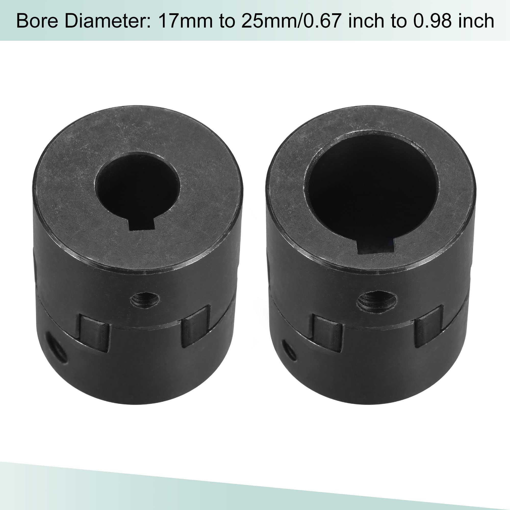 sourcing map Flexible Accouplement Arbre 17mm à 25mm 51mm x 44mm Moteur Coupleur Joint