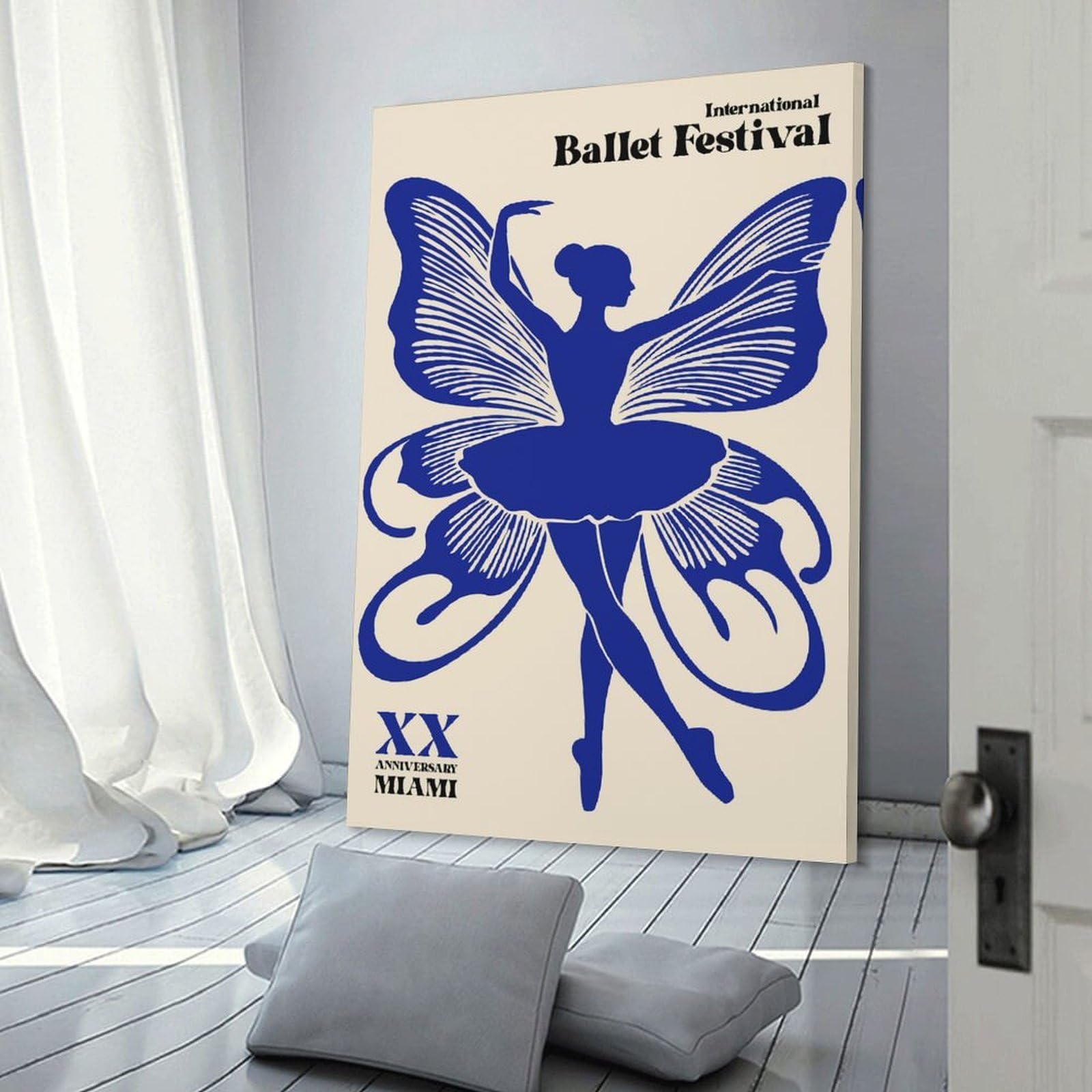 Junmoney International Ballet Festival XX Anniversary Miami Canvas Wall Art, 16x24inch(40x60cm), for Bedroom, Guest Room Or Reading Nook, Decorative Wall Art for Cosy Rooms
