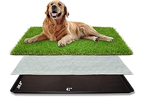 Dog Grass Fake Grass Potty-Tray System (41”X26.8”)— Artificial Dog Grass Turf for Pet Training—Washable, Indoor/Outdoor