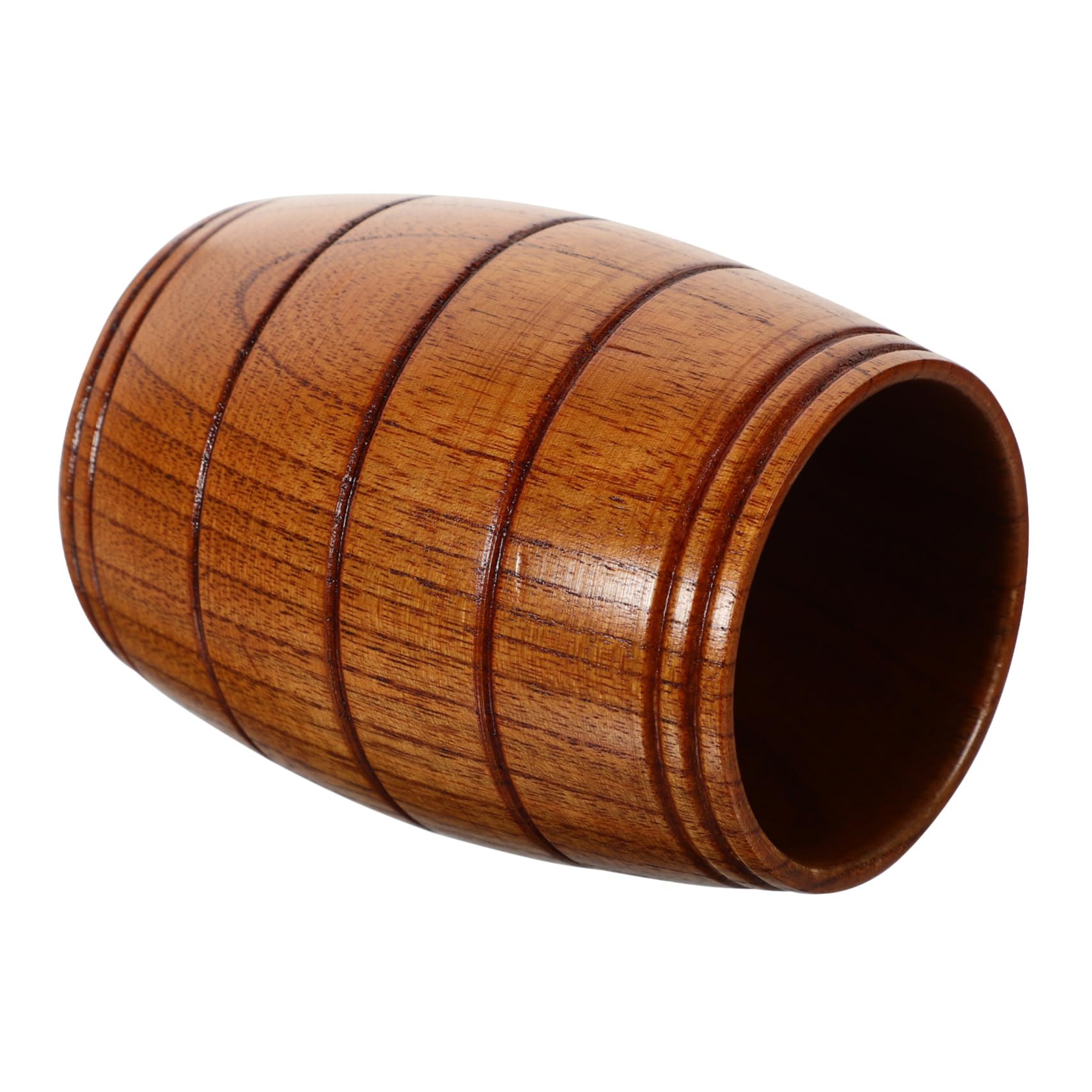 Taza de madera sin asa OUNONA, vaso rústico anticaídas para cerveza y vino diario
