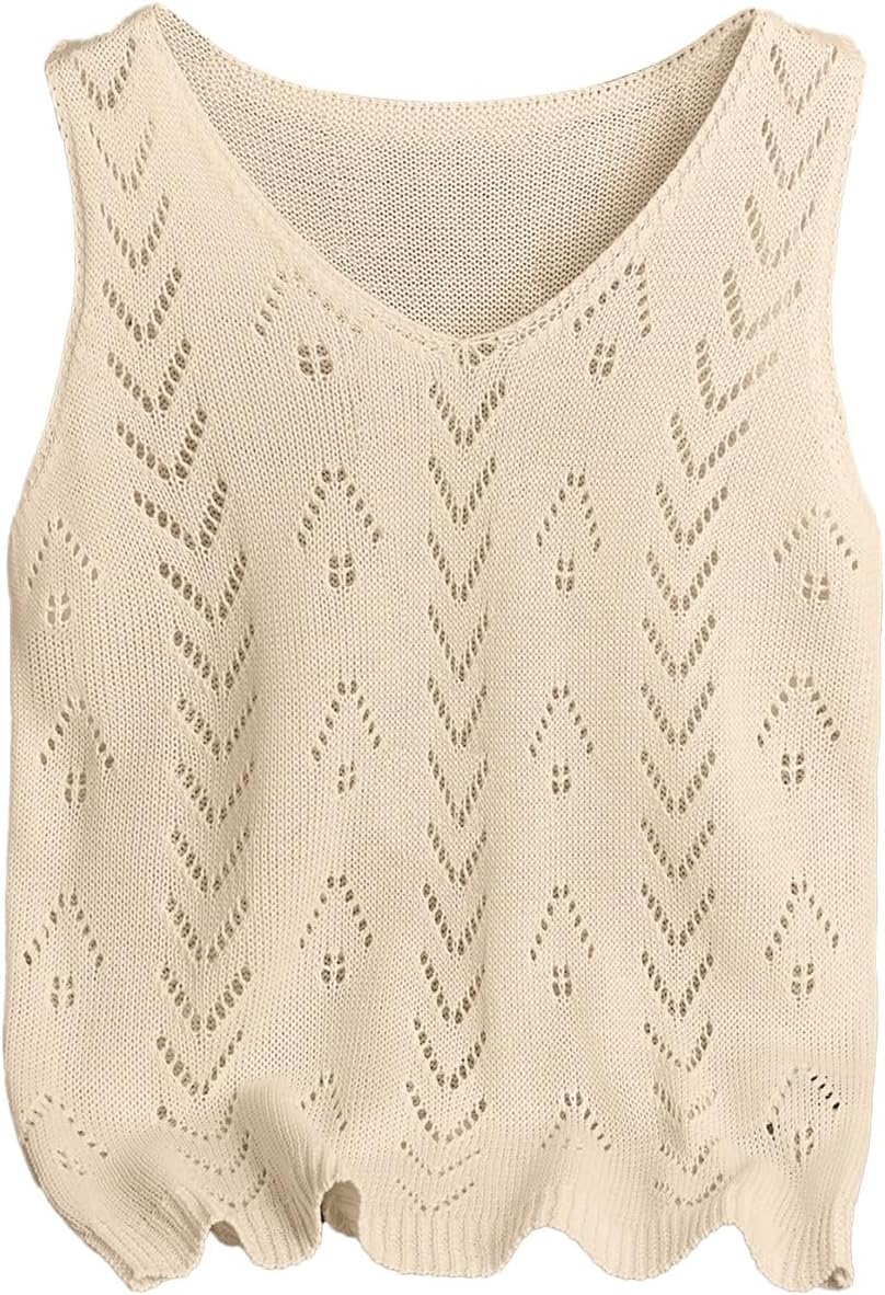 SHEWIN Womens Summer Tops Sleeveless Beach Vacation Clothes Crochet Sweater Vest Casual Tank Top Pullover 2026