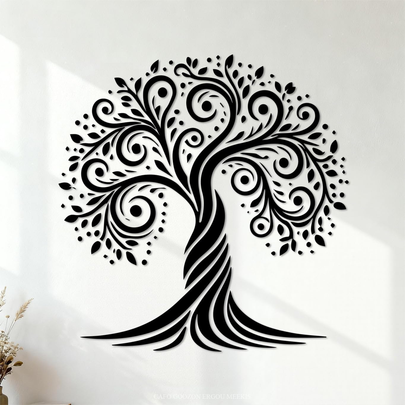 Exquisite Celtic Life Tree Silhouette Vinyl Art Sticker 67.2x68.8cm Wall beautification Black