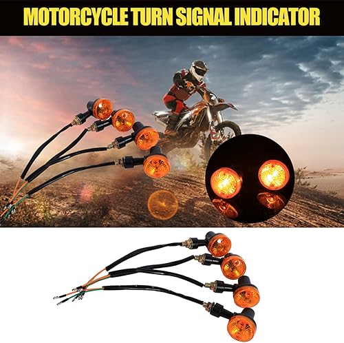 Anauto 4 unids motocicleta LED intermitentes indicadores universales 12 V motocicleta intermitentes intermitentes ámbar bombilla moto indicadores