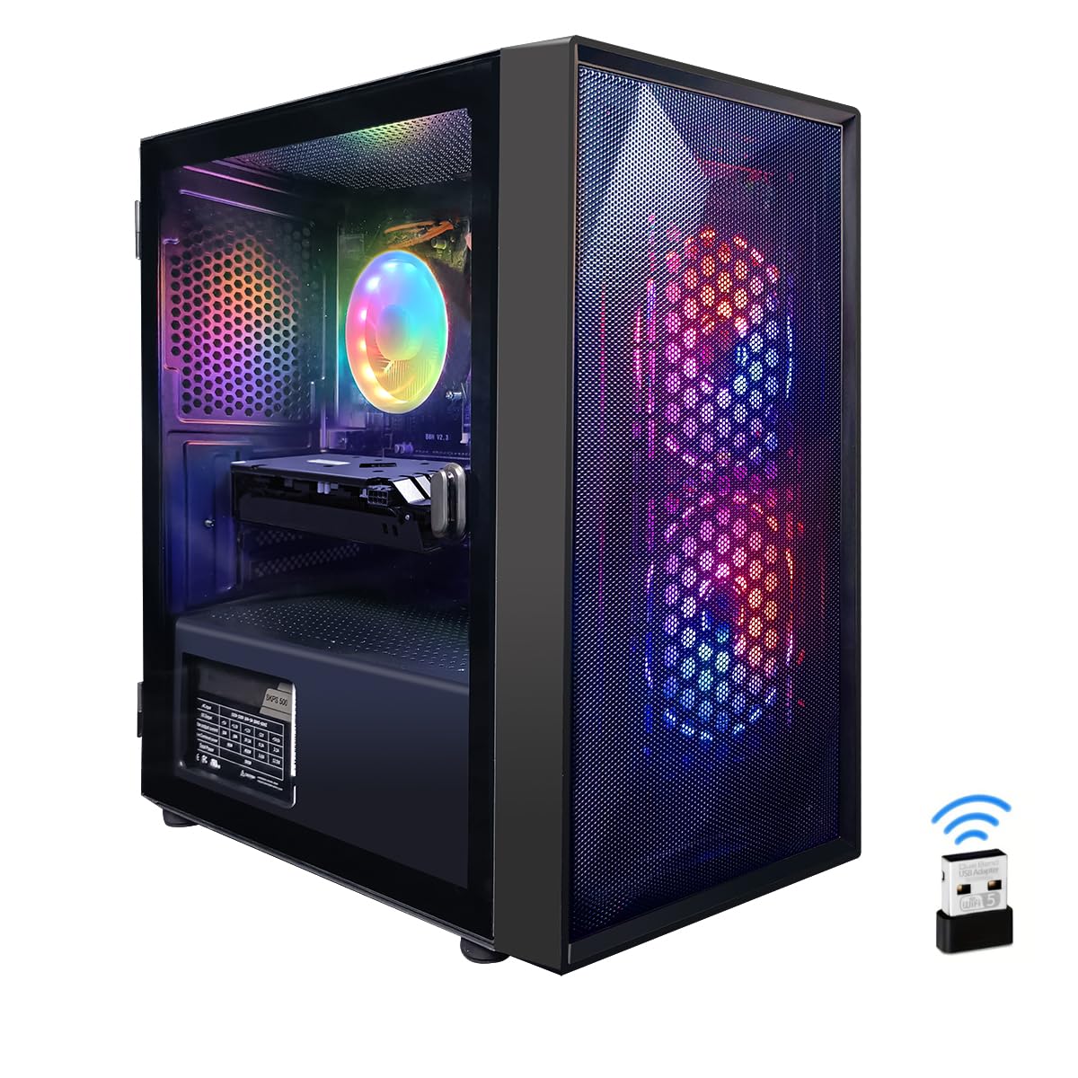 STGsivir Gaming PC, Gaming Desktop Computer Tower, Intel Core i5 up to 3.9GHz, AMD RX 550 4GB, 16GB RAM, 512GB SSD, 600M WiFi, BT 5.0, Windows 10