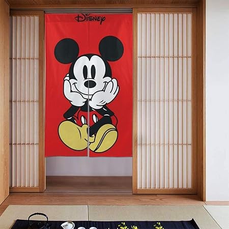 Amazon ディズニー ミッキーマウス のれん 間仕切り 遮光 目隠し 暖簾 ロング おしゃれ ロング 玄関 キッチン出入り口用 個性的 プレゼント 86 143cm のれん オンライン通販