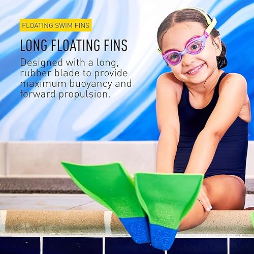 Vista 11 de FINIS Long Floating Swim Training Fins for Kids - Improves Kick Technique & Body Position