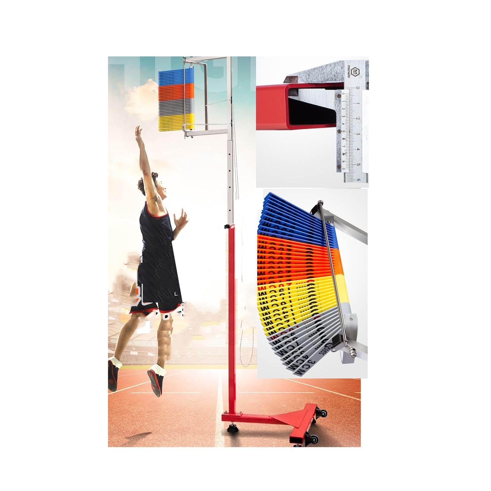 Entrenamiento de salto vertical doméstico con comprobador de altura regulable