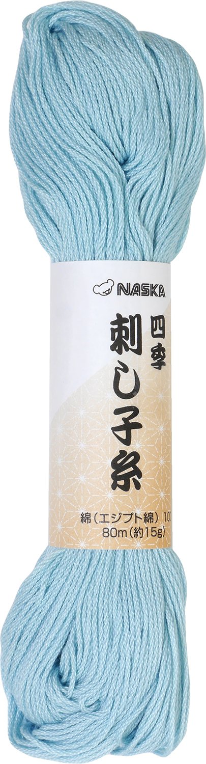 ナスカ(NASKA) Naska Sashiko Thread 80 Meters 87 yds Thick Boro Embroidery Hand Sewn Japan (114 Light Blue)