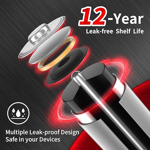 Miniatura 3 de Ocvrszsw Paquete de 120 pilas alcalinas doble A de 1.5 V AA LR6, pilas AA tamaño AA, paquete de 120 pilas AA con diseño a prueba de fugas, 12 años