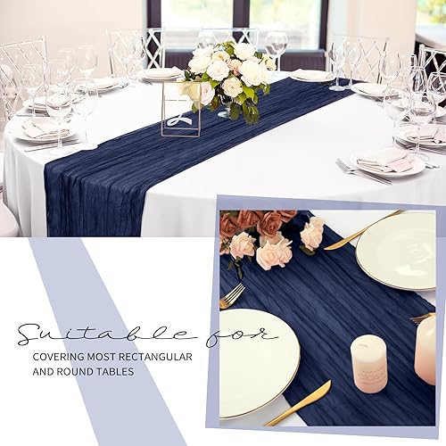 Miniatura 4 de Paquete de 24 caminos de mesa de estopilla de 20 x 120 pulgadas, camino de mesa de tela de queso a granel, romántico, bohemio, tela de gasa