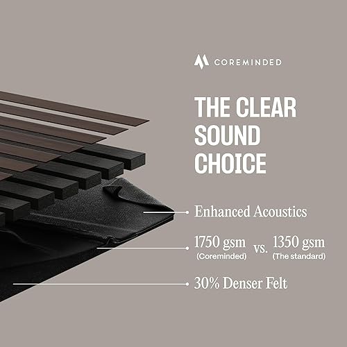 Miniatura 2 de Paquete de 2 paneles de listones de madera acústica - Paneles de pared insonorizados para decoración de interiores