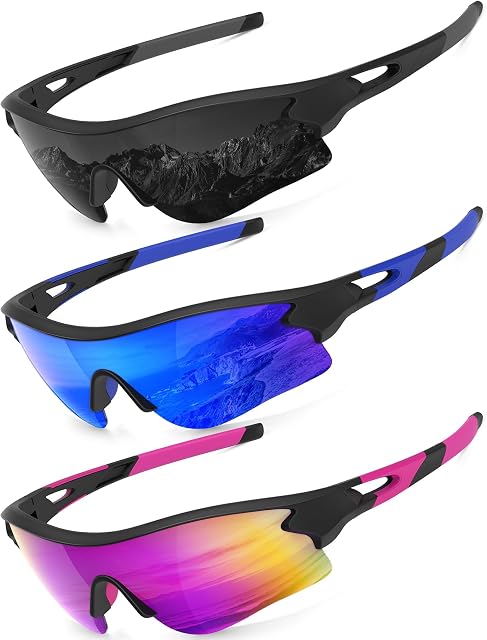 KALIYADI Sports Lunettes de soleil Polarized Lunettes-Homme: Lunettes de Soleil Hommes avec UV400 pour la pêche au golf