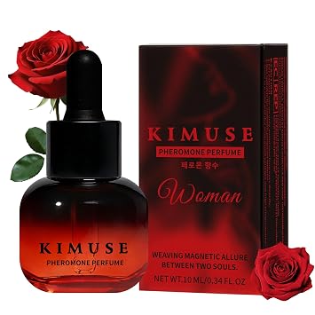 KIMUSE Pheromones Perfumes for Women, Long Lasting Womens Perfume with Rose & Jasmine Scent, Enhances Attraction & Confidence, Vegan & Cruelty-Free, Travel Perfume Cologne 10ml/0.34fl. oz