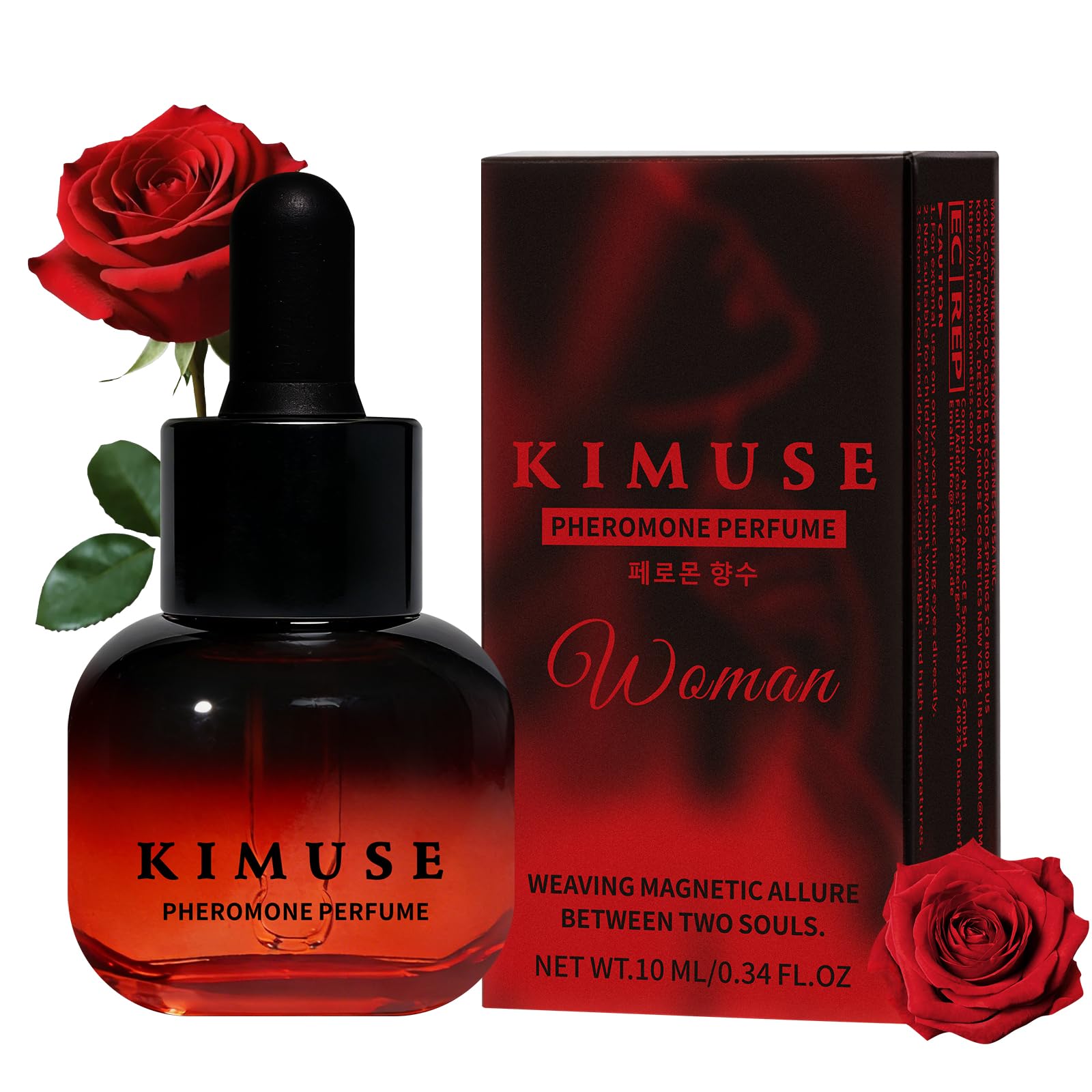 KIMUSE Pheromones Perfumes for Women, Rose & Jasmine Scent, 10 ml, Dropper