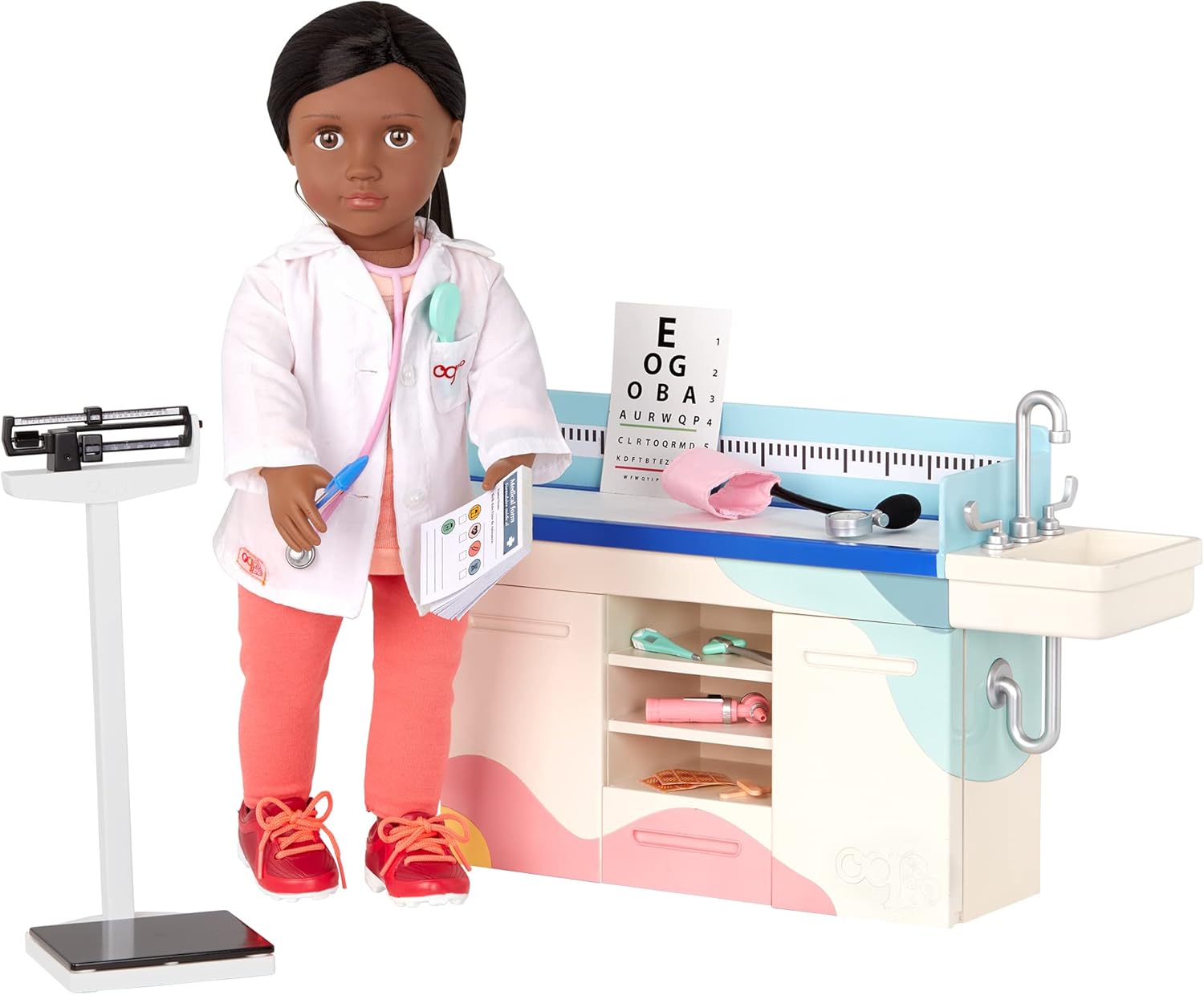 Our Generatioin BD35156Z Doctor Days Examination Table - Hospital, Game Kit, Dolls Accessories, House Game, Dollhouse - Toy for Children from 3 Years - 45441 HCM Kinzel Multi-Coloured