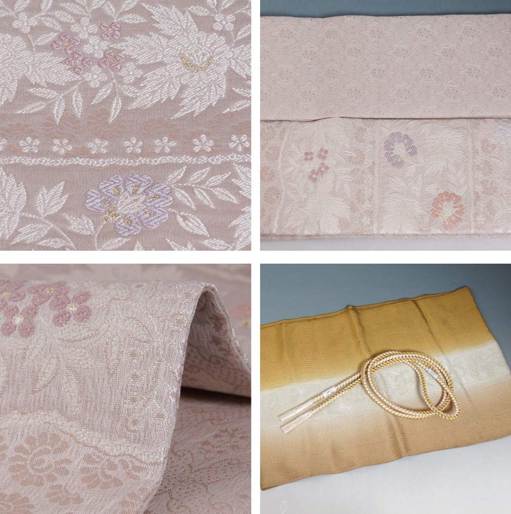 Amazon.co.jp: 着物セット 前田仁仙 牛首紬と 名古屋帯、帯揚げ、帯〆